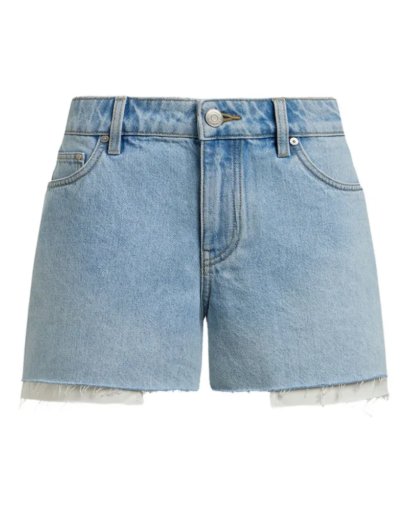 12 STOREEZ Jeans-Shorts mit ausgefranstem Saum - Blau Blau