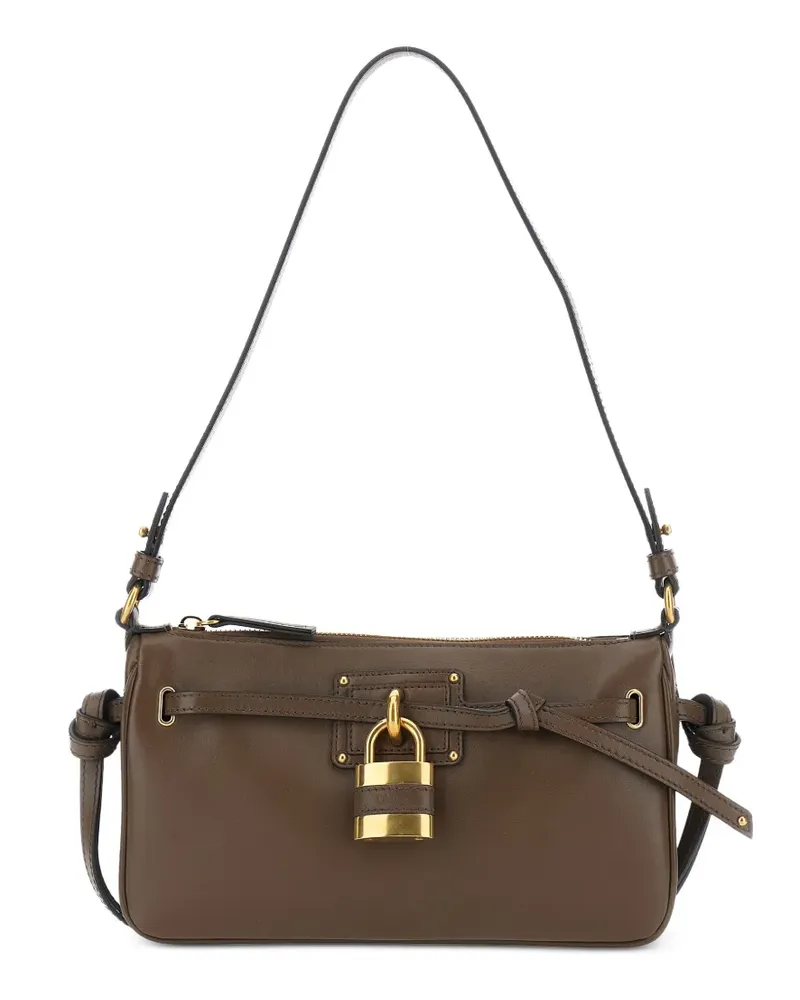 Chloé Mini Paddington Schultertasche mit Schlossdetail - Braun Braun
