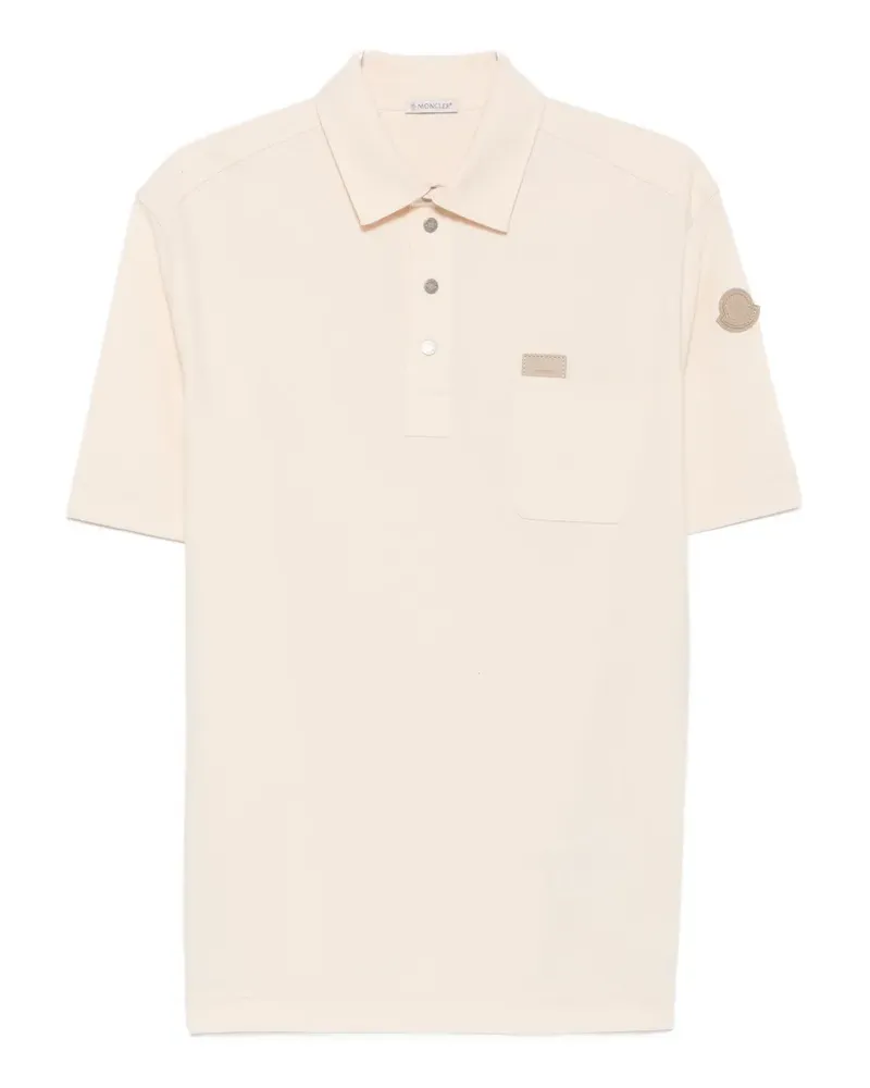 Moncler logo-patch chest-pocket polo shirt - Nude Nude