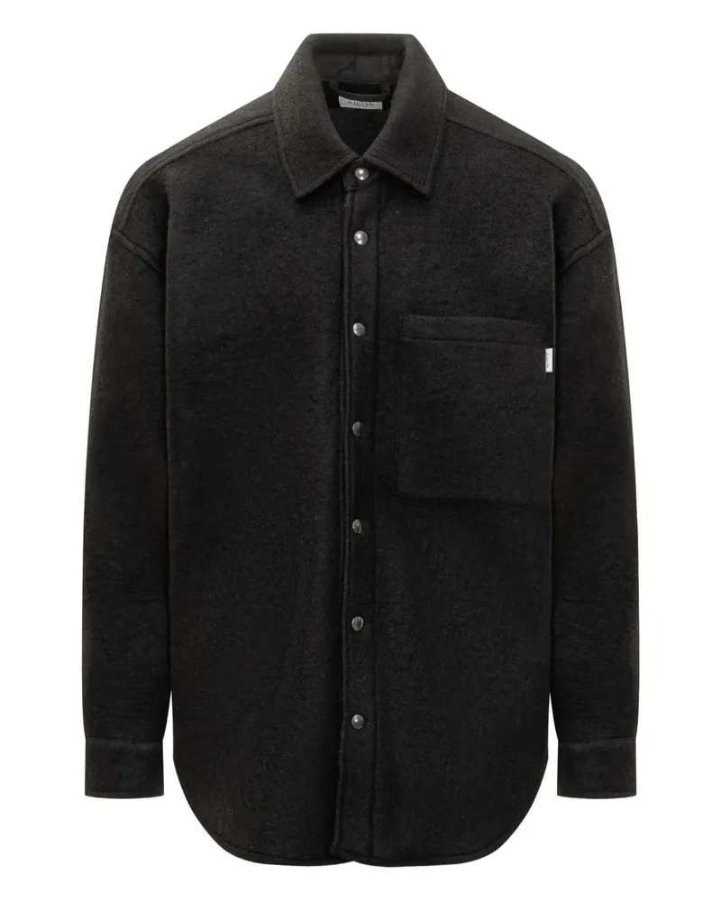 Amish Hemd mit aufgesetzter Tasche - Schwarz Schwarz