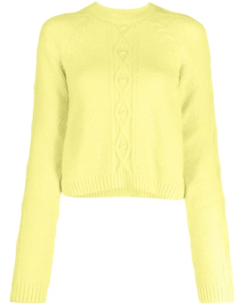 RED Valentino Pullover mit Zopfmuster Gelb