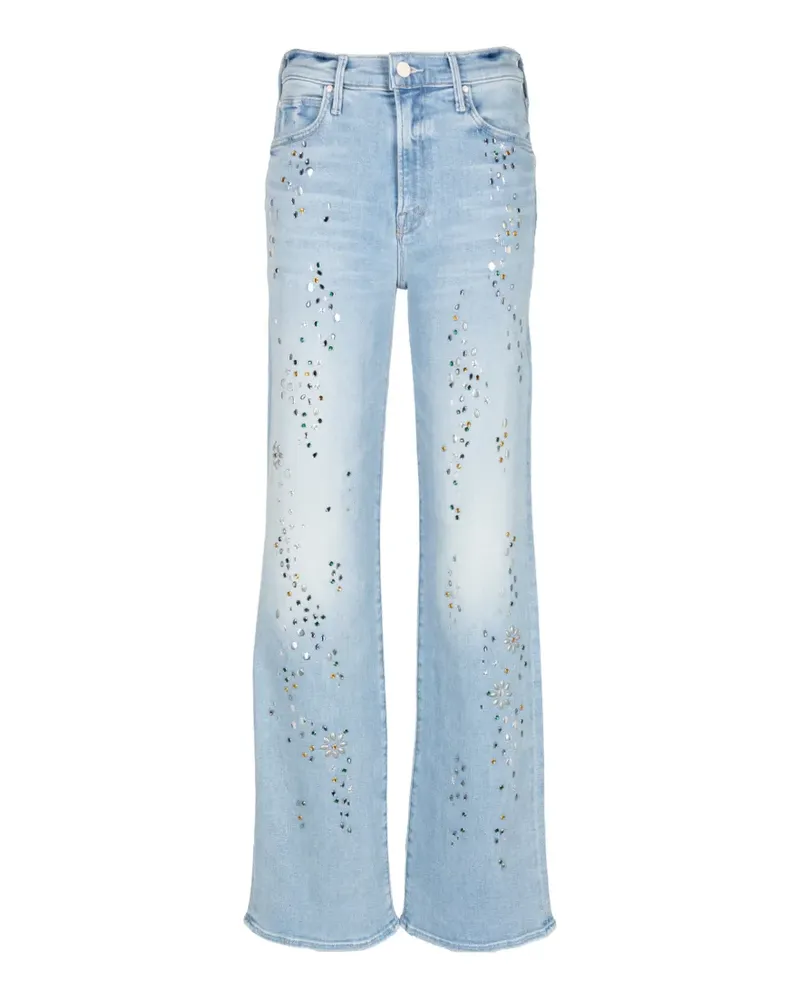 Mother The Kick It Jeans mit Kristallen - Blau Blau