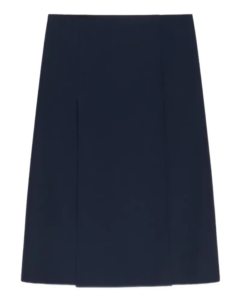 Marni Tiefblauer Techno-Wollrock mit Falten Blau
