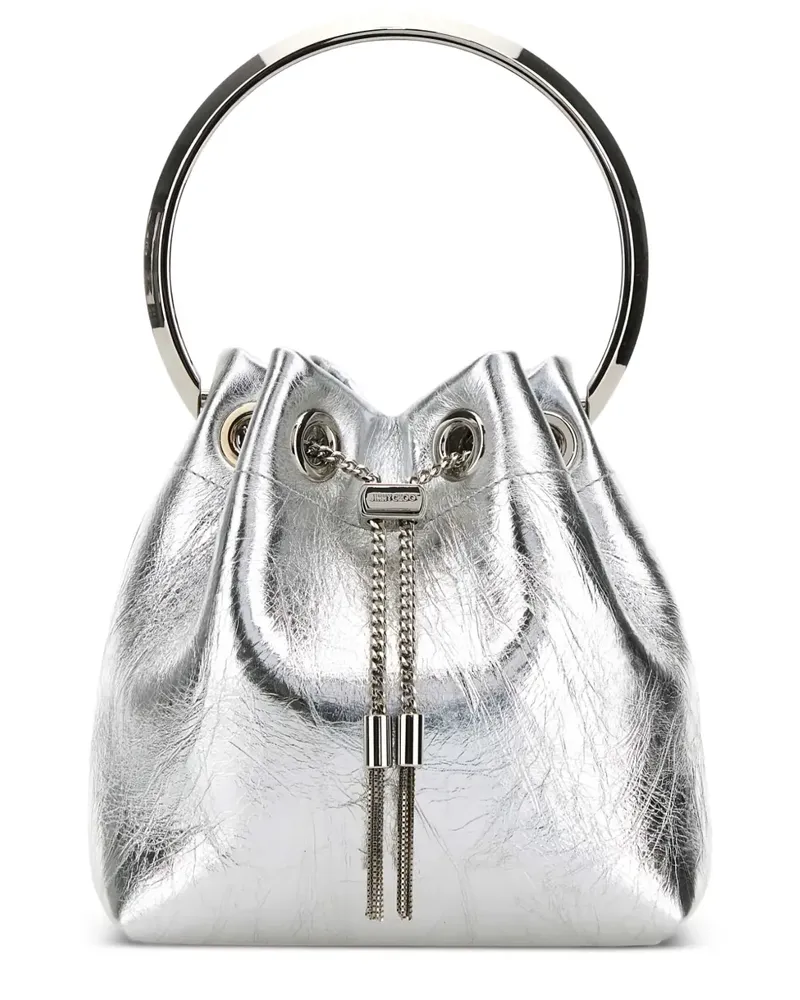 Jimmy Choo Beuteltasche aus Leder - Silber Silber