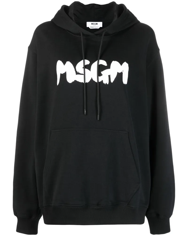 MSGM Hoodie mit Logo-Print Schwarz