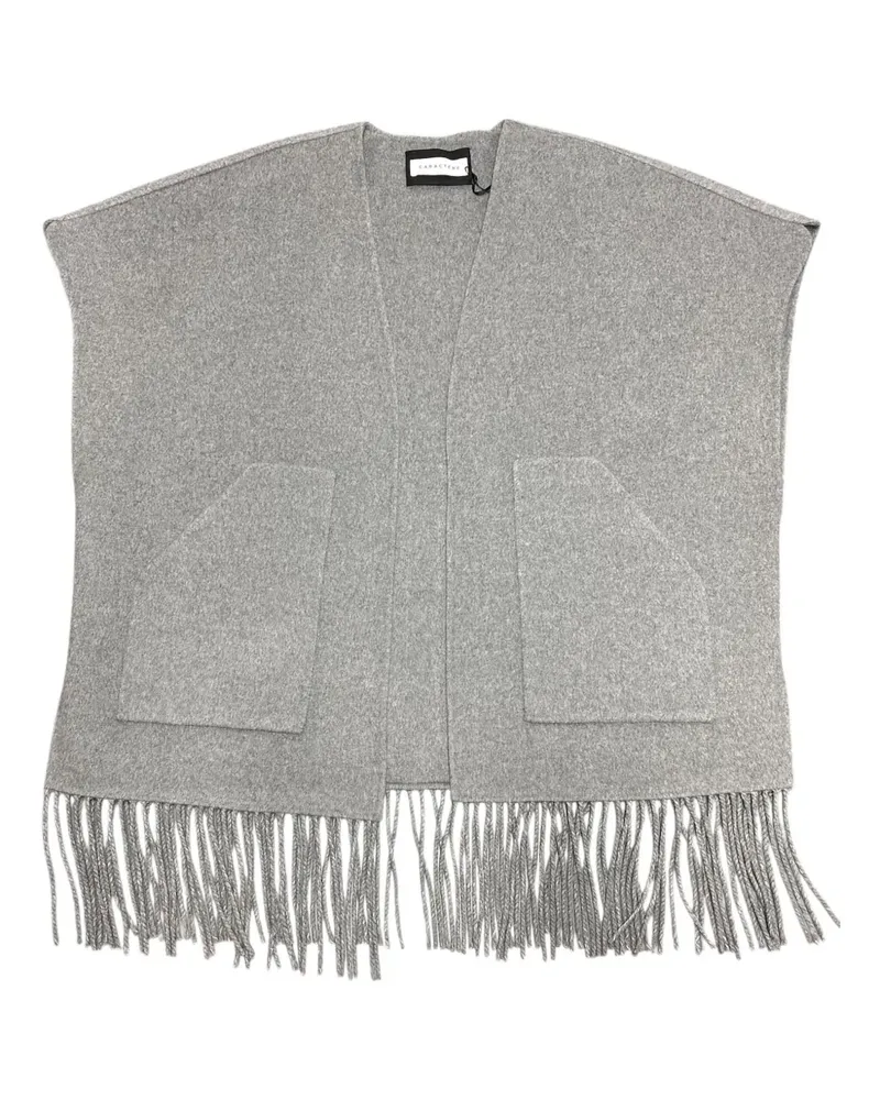 Caractère pocket fringed cape - Grau Grau