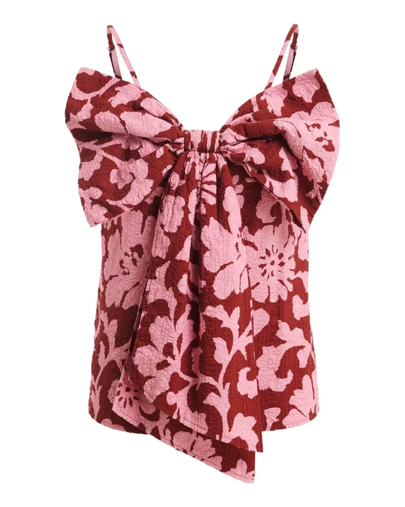 Essentiel floral-print bow-detail blouse - Rosa Rosa