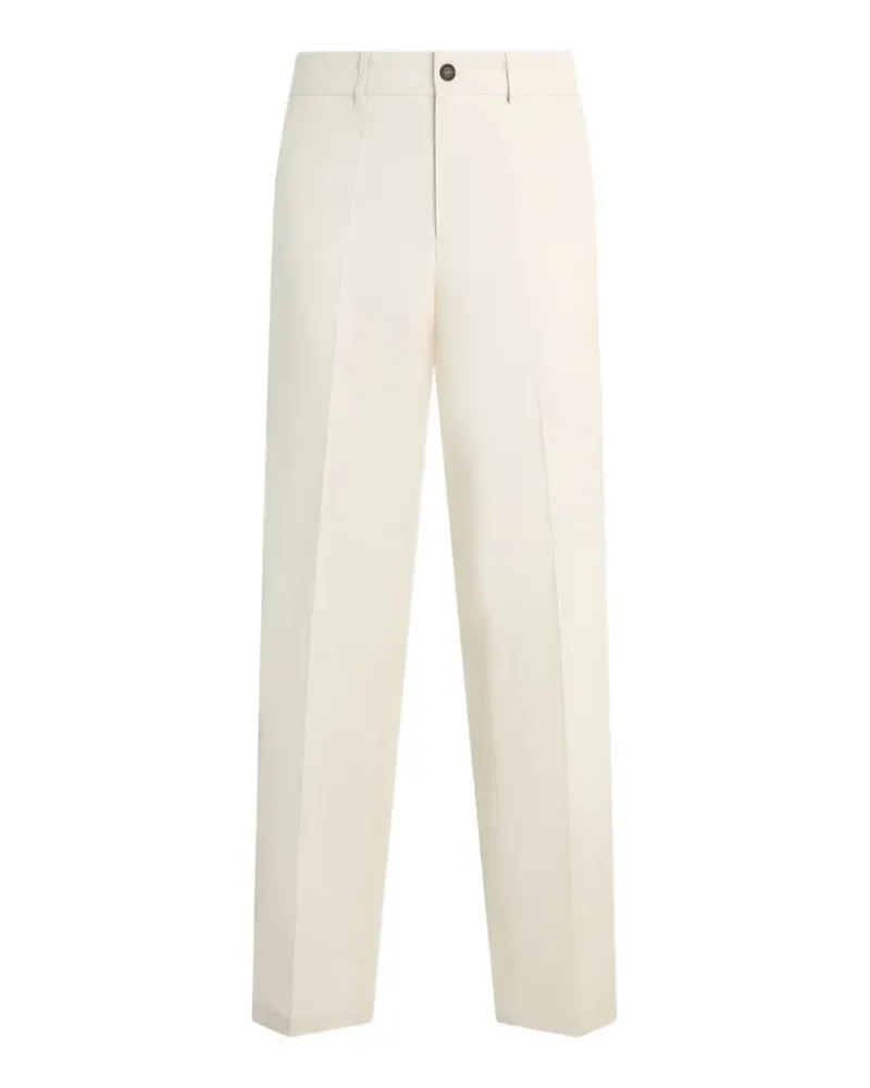 Bally button-fastening pleated cotton chino trousers - Nude Nude