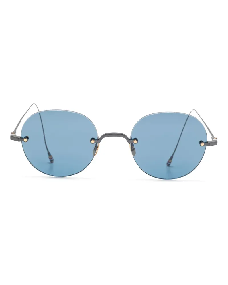 Thom Browne Sonnenbrille mit rundem Gestell - Schwarz Schwarz