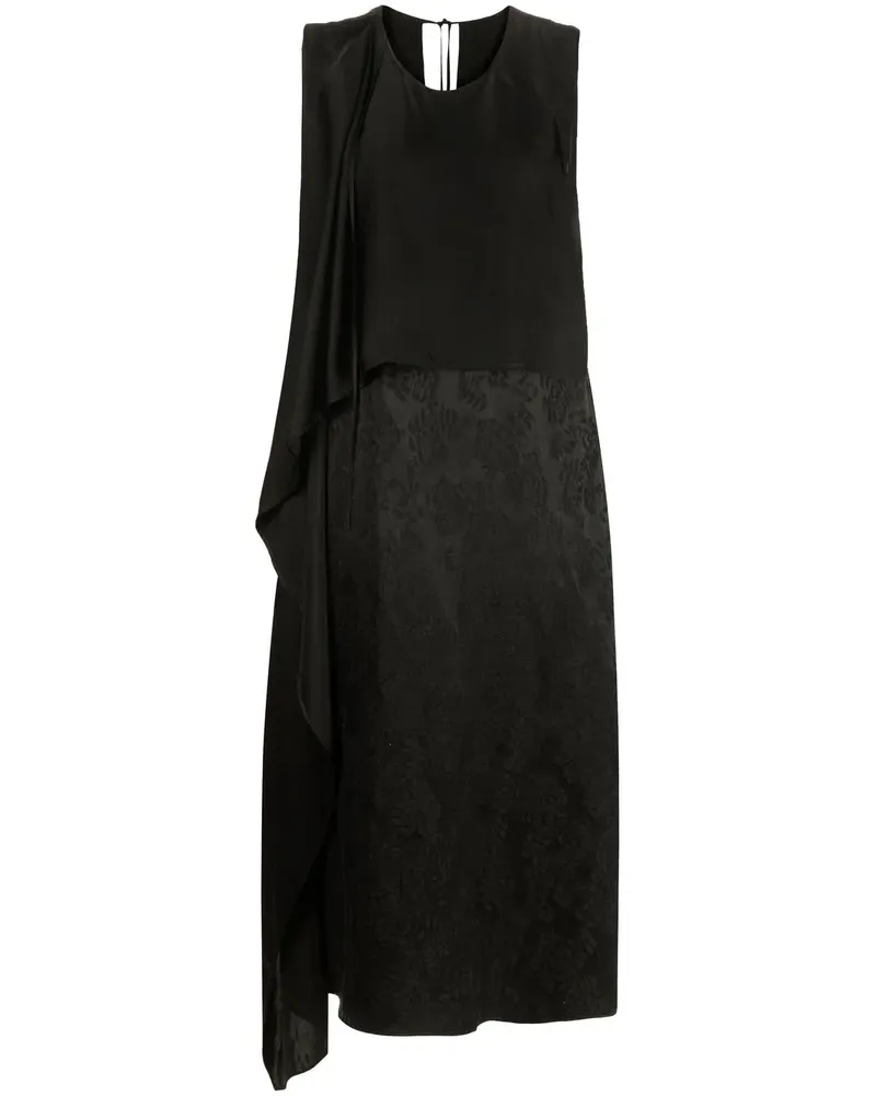 Uma Wang Asymmetrisches Kleid - Schwarz Schwarz
