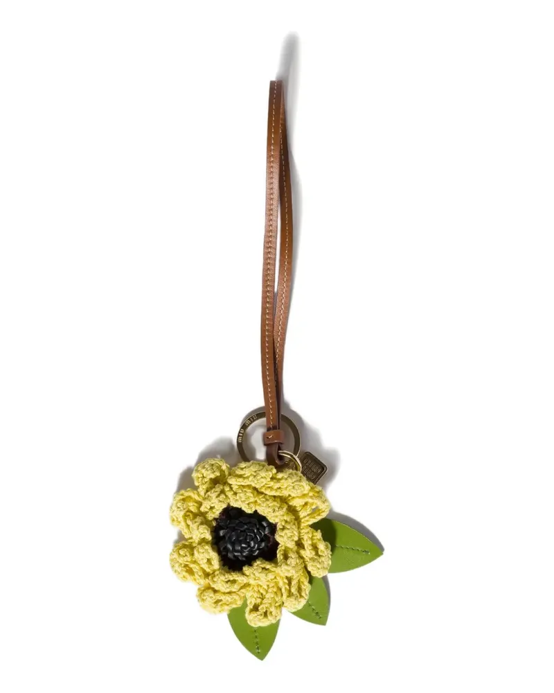 Miu Miu fabric and leather key ring trick - Gelb Gelb