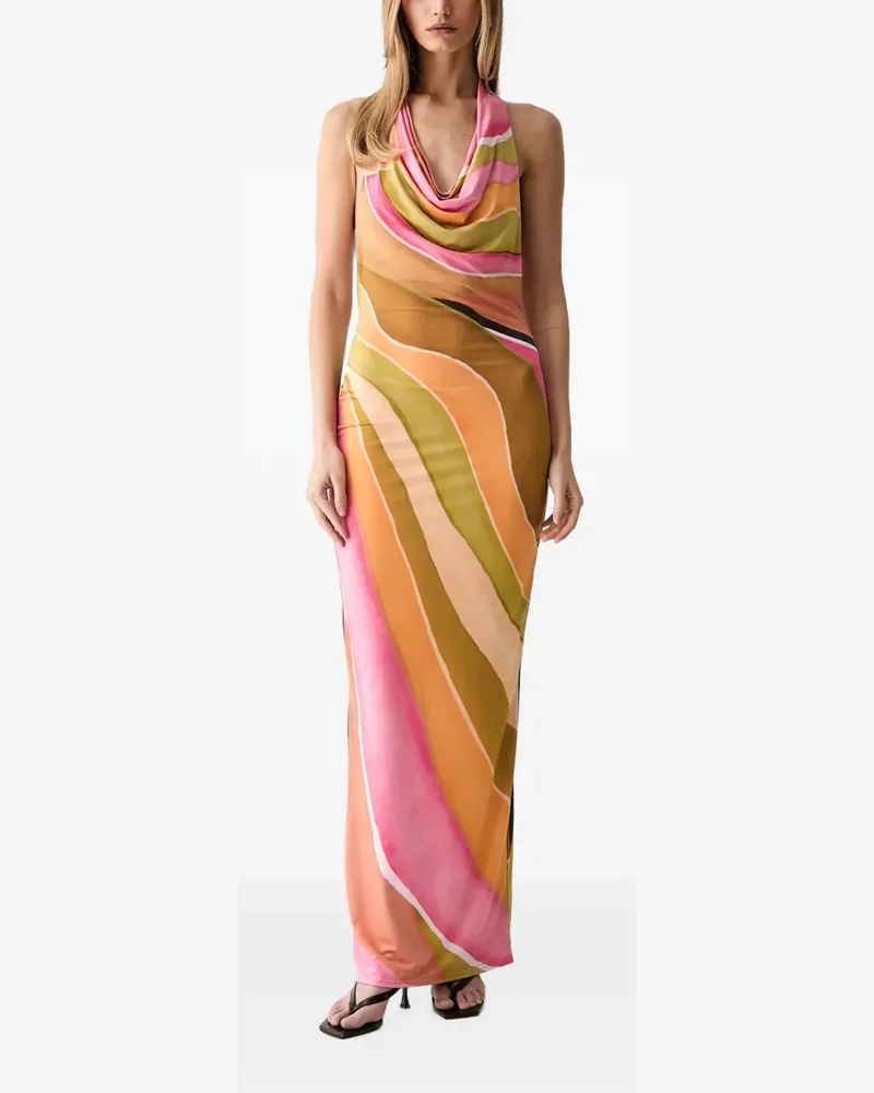 Never Fully Dressed Minikleid mit abstraktem Print - Orange Orange
