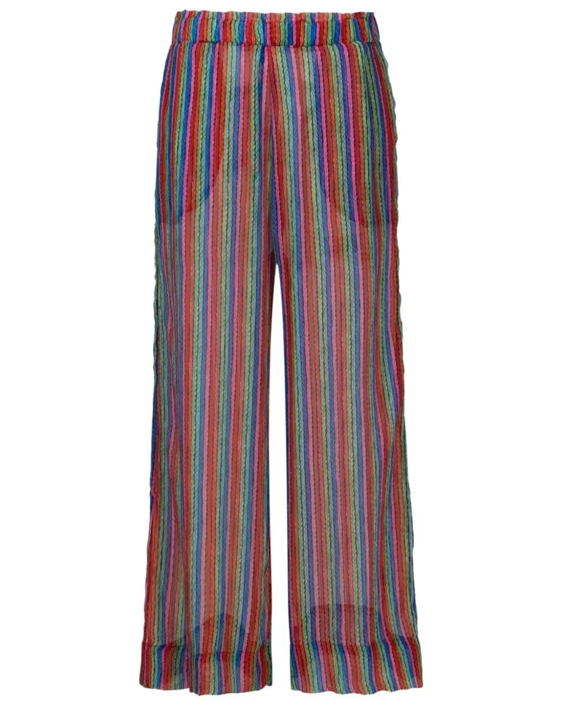 Amir Slama Semi-transparente Seidenhose mit Print - Mehrfarbig Mehrfarbig