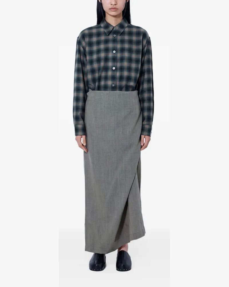 Our Legacy Hemdkleid in Wickeloptik - Grau Grau