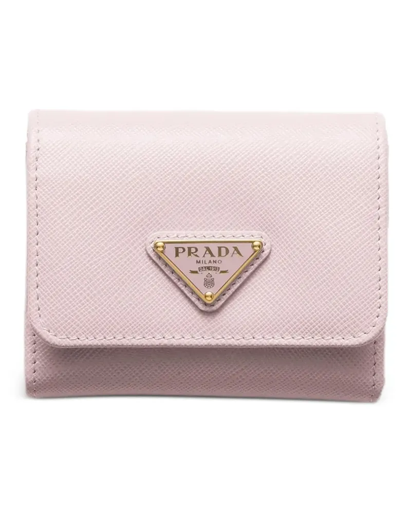 Prada Kleines Portemonnaie mit Triangel-Logo - Rosa Rosa