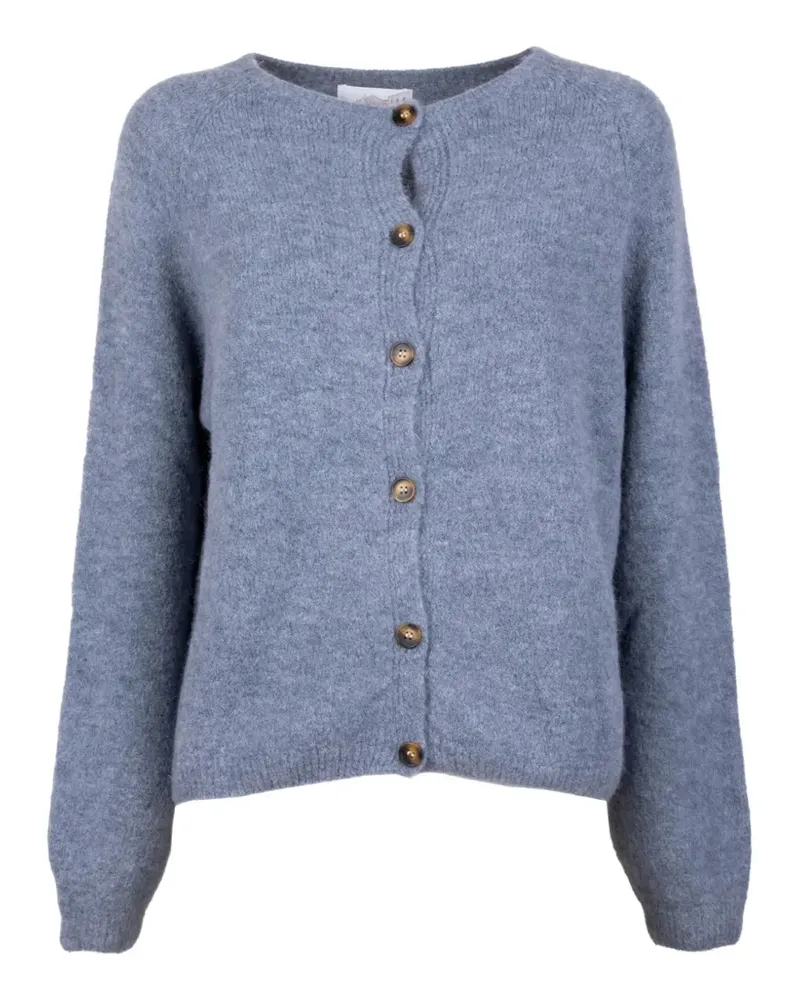 cinque button-up raglan-sleeve cardigan - Blau Blau