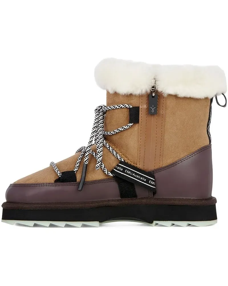 EMU Blurred Schnürstiefel aus Shearling - Braun Braun