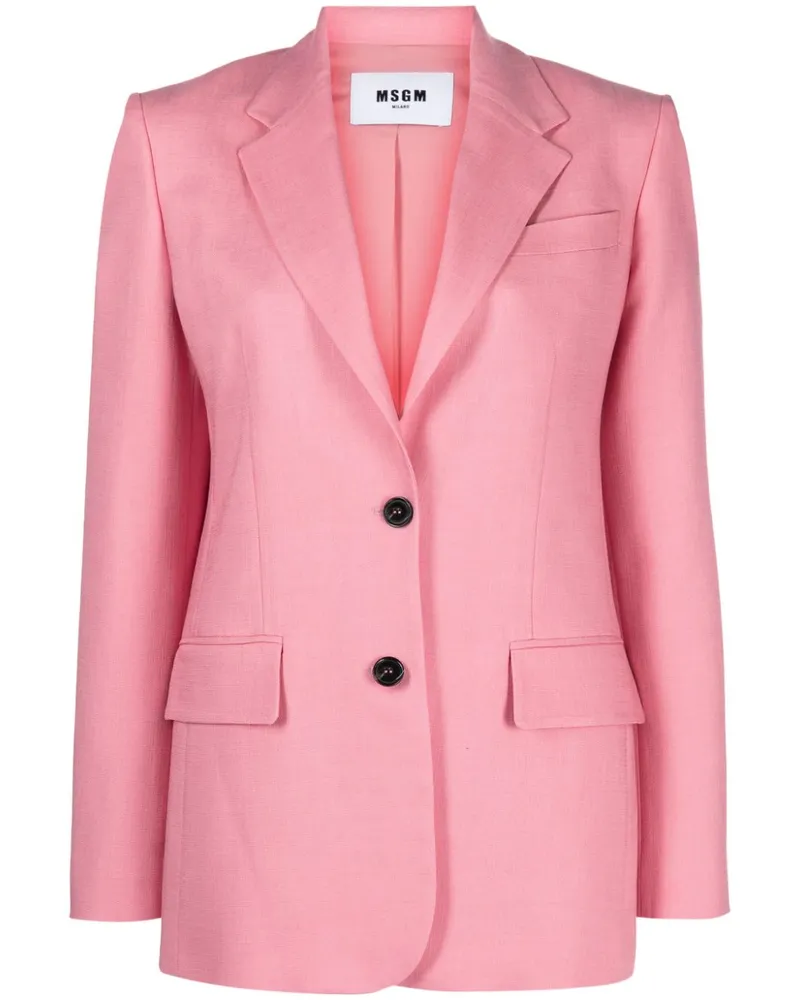 MSGM Blazer mit fallendem Revers Rosa