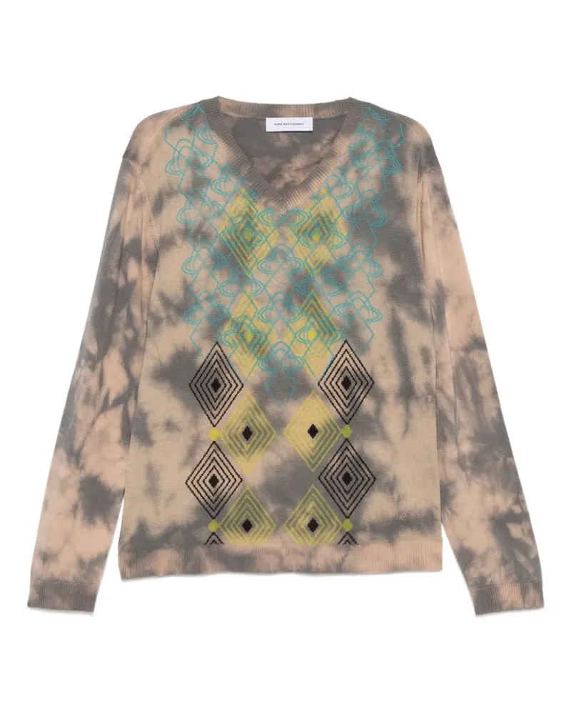 KIKO KOSTADINOV Hatha Batik-Pullover mit geometrischem Muster - Nude Nude