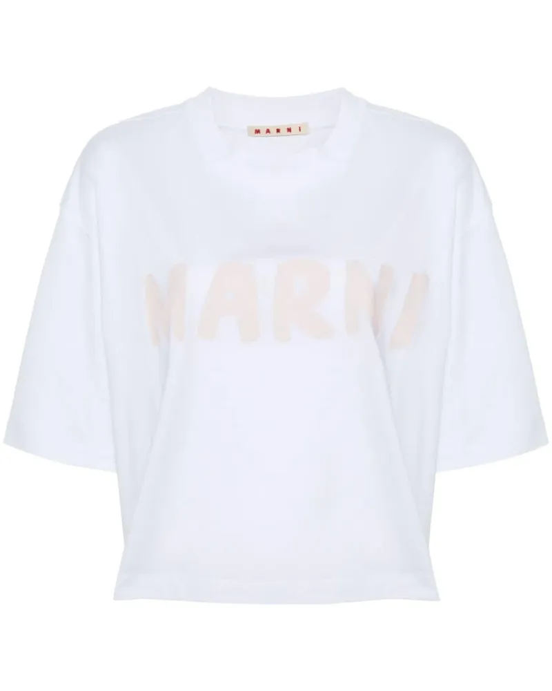 Marni Cropped-T-Shirt aus Bio-Baumwolle Weiß