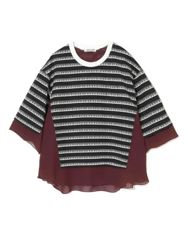 Undercover piano-print layered T-shirt - Schwarz Schwarz