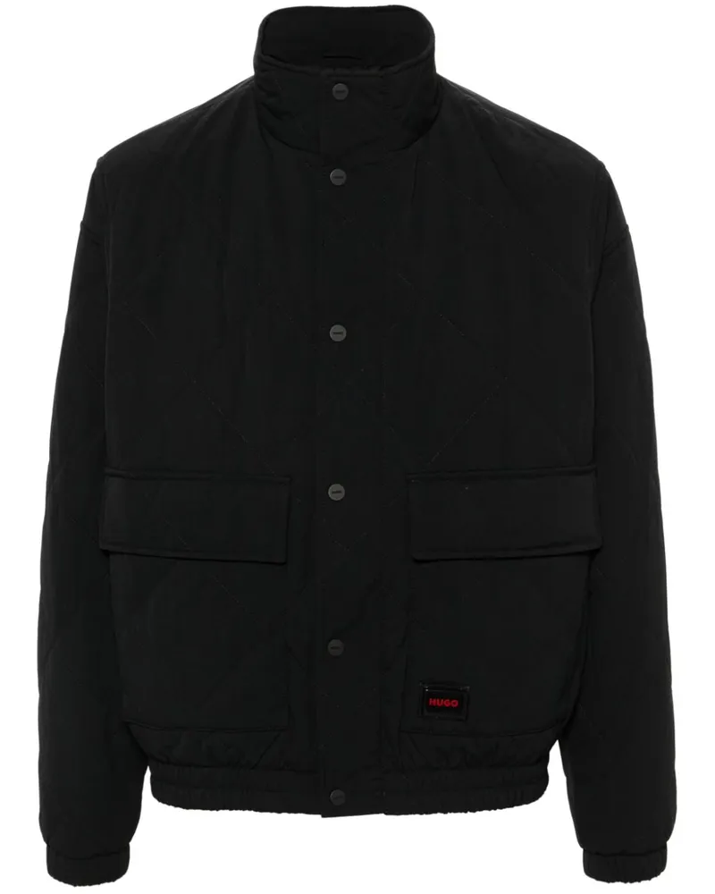 HUGO BOSS Wasserabweisende Jacke mit Logo-Detail - Schwarz Schwarz