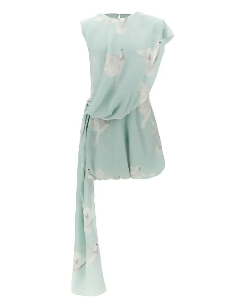Stella McCartney Asymmetrisches Minikleid aus Seide - Blau Blau