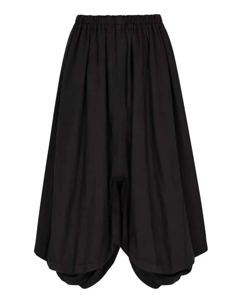 Comme des Garçons Geraffte Hose mit tiefem Schritt - Schwarz Schwarz
