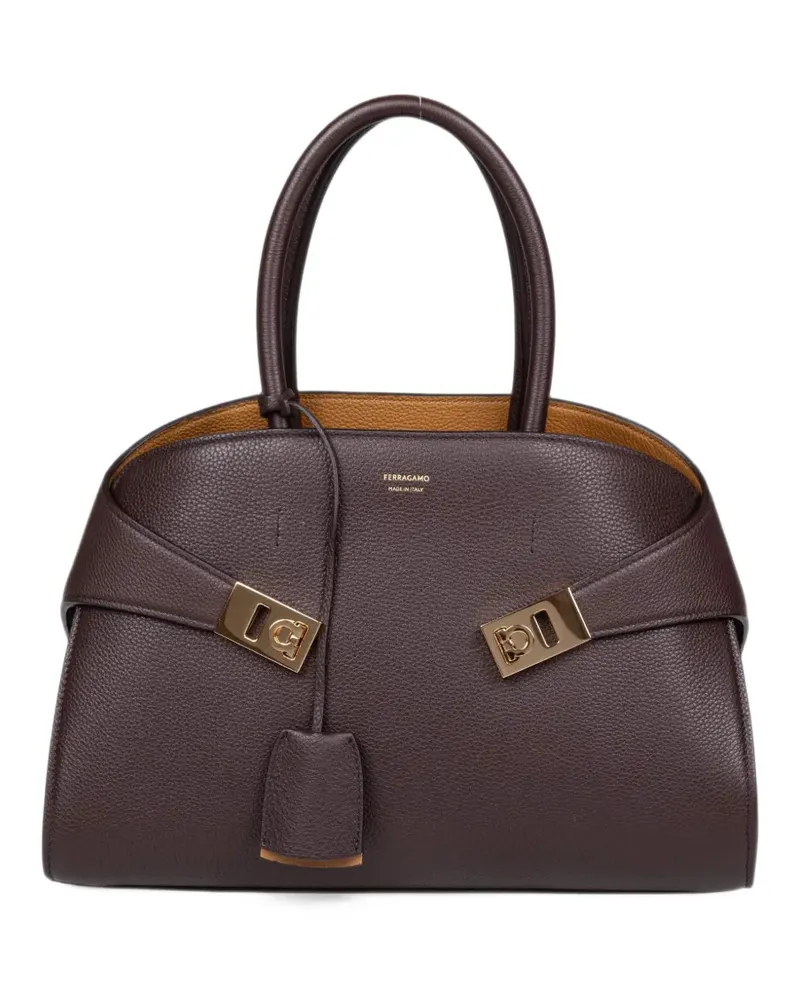 Ferragamo Zweifarbige Hug Handtasche (M) - Braun Braun