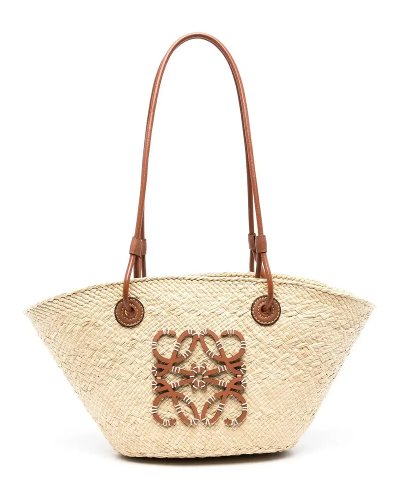 Loewe Gewebte Anagram Korbtasche - Nude Nude
