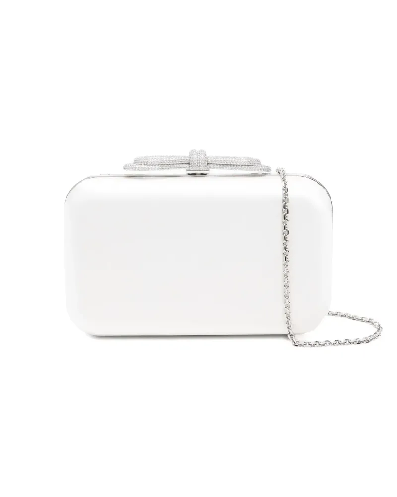 Mach & Mach Clutch mit Kristallverzierung - Weiß Weiß