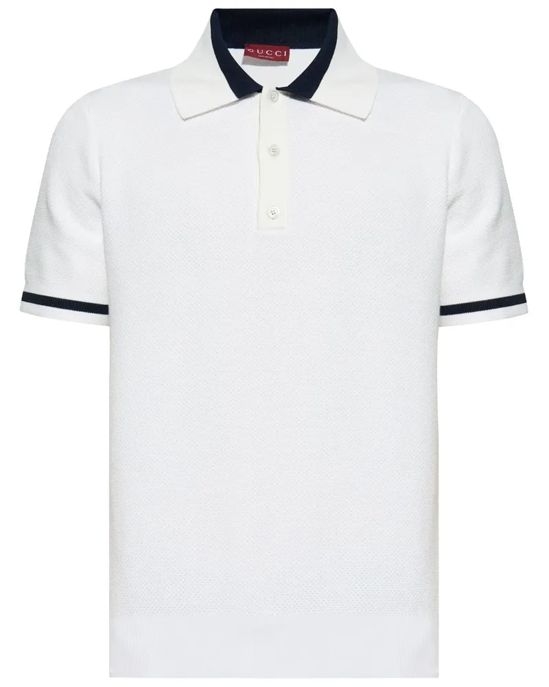 Gucci Poloshirt mit Kontrastdetails - Weiß Weiß