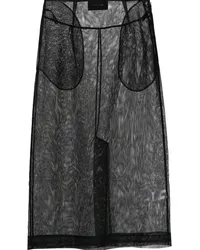 Simone Rocha Transparenter Mesh-Midirock Schwarz