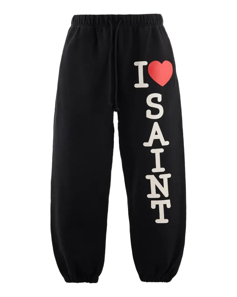 SAINT MXXXXXX logo-print drawstring track pants - Schwarz Schwarz