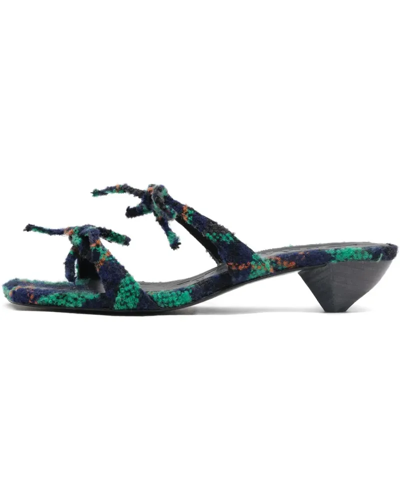 BIMBA Y LOLA Karierte Sandalen mit Fliege 35mm - Blau Blau