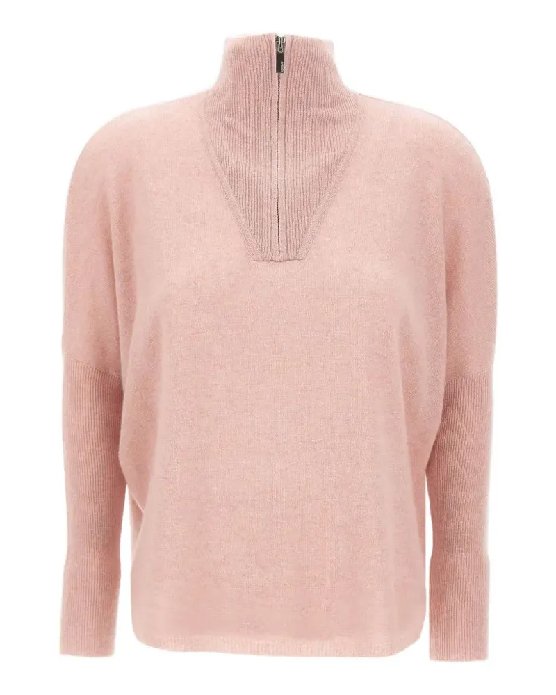Not Shy Justine zipped high-neck sweater - Rosa Rosa