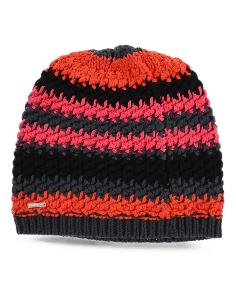 Dsquared2 chunky-knit striped beanie hat - Schwarz Schwarz