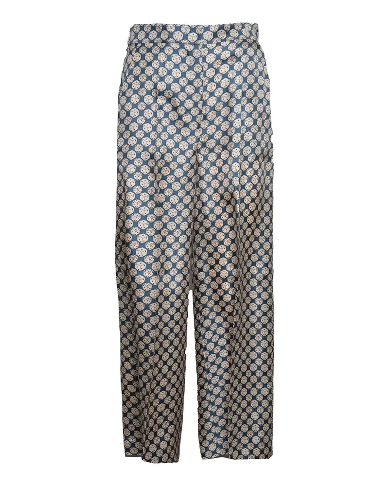 Max Mara dice-print wide-leg trousers - Blau Blau