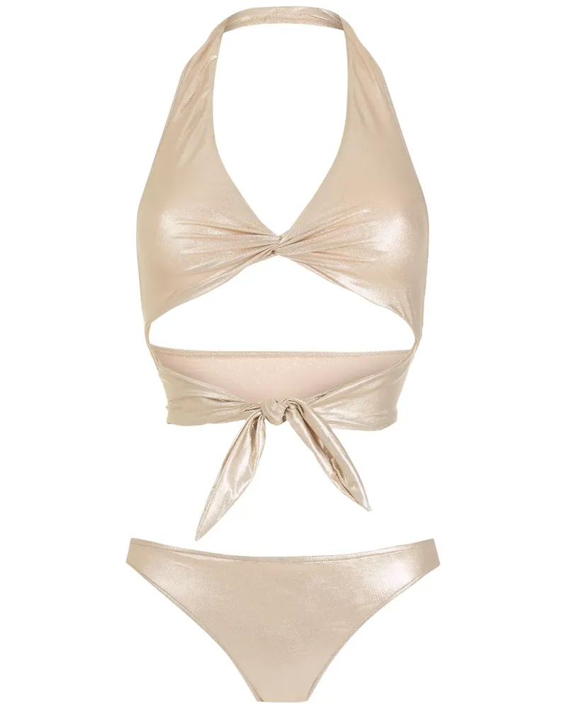 Adriana Degreas Bikini mit Knoten - Gold Gold