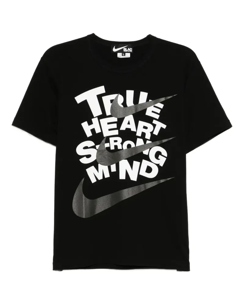 Comme des Garçons x Nike T-Shirt mit Slogan-Print - Schwarz Schwarz