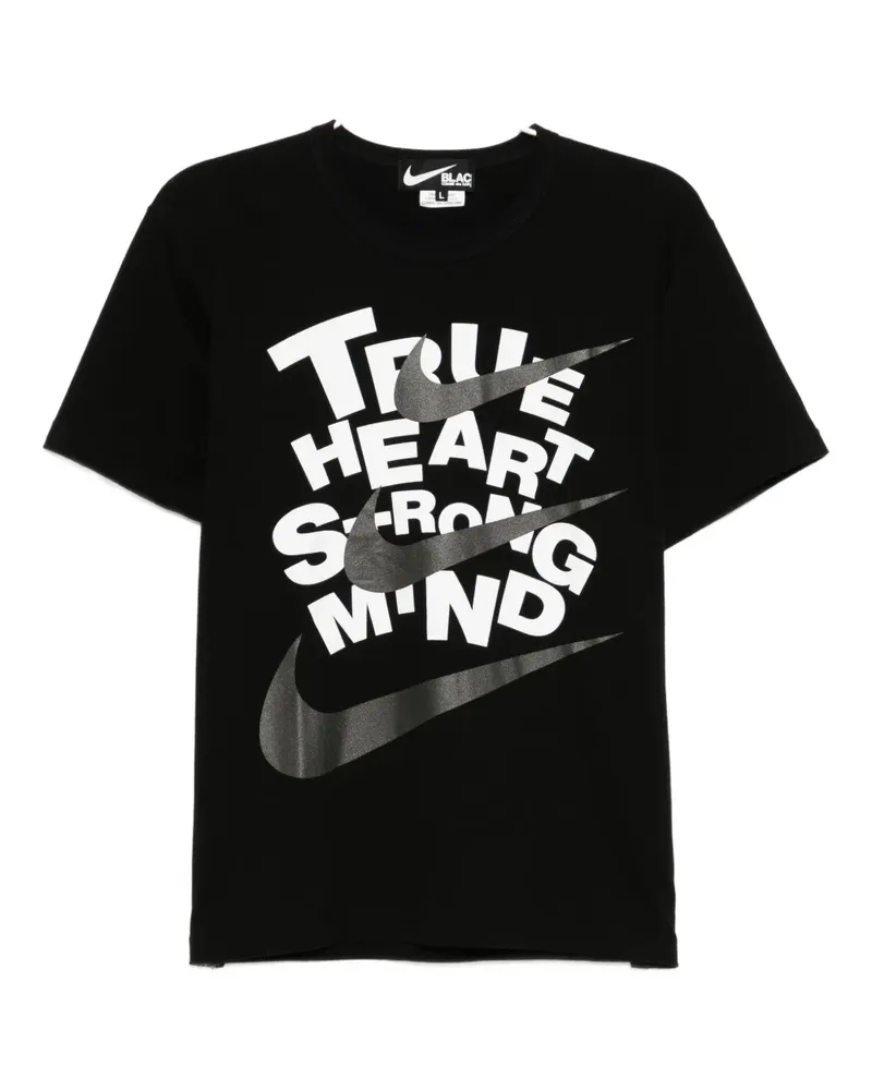 Comme des Garçons x Nike T-Shirt mit Slogan-Print - Schwarz Schwarz