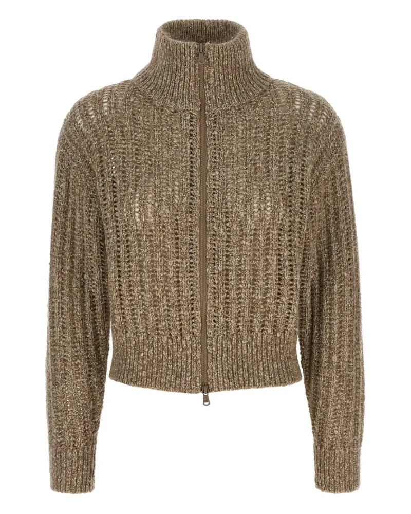 Brunello Cucinelli Cardigan mit Stehkragen - Nude Nude
