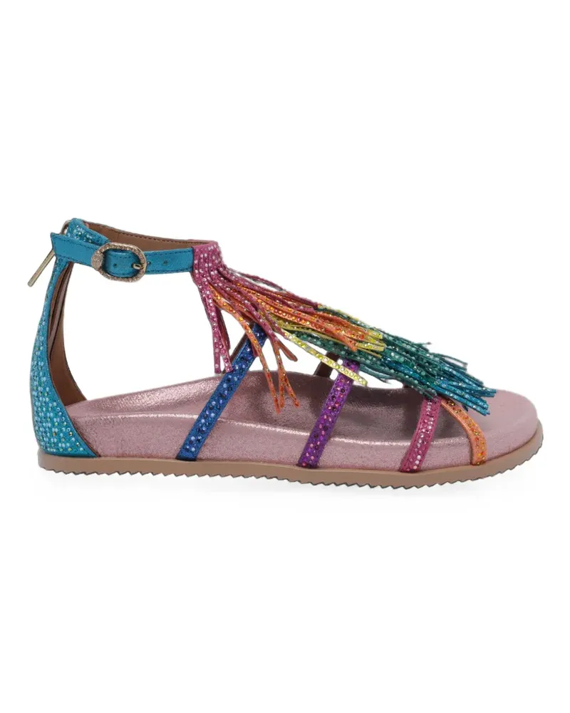 Kurt Geiger Flache Sandalen mit Fransen - Blau Blau
