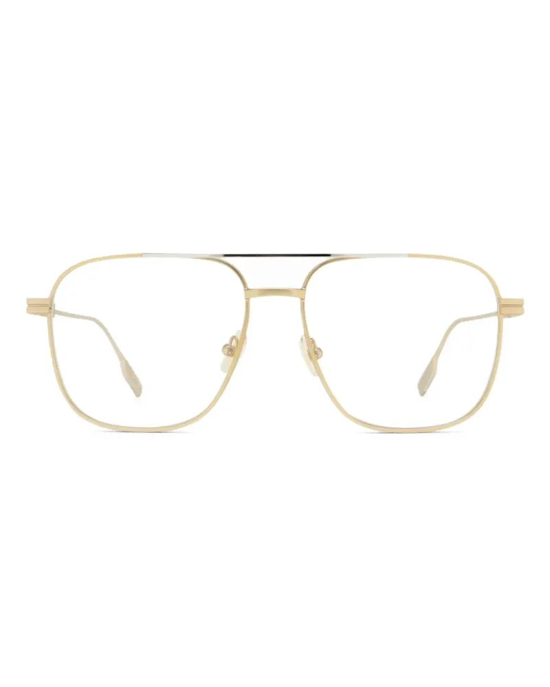 Ermenegildo Zegna Eckige Brille mit Metallgestell - Gold Gold
