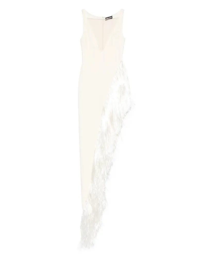 David Koma Abendkleid aus Raffiabast mit asymmetrischem Saum - Nude Nude