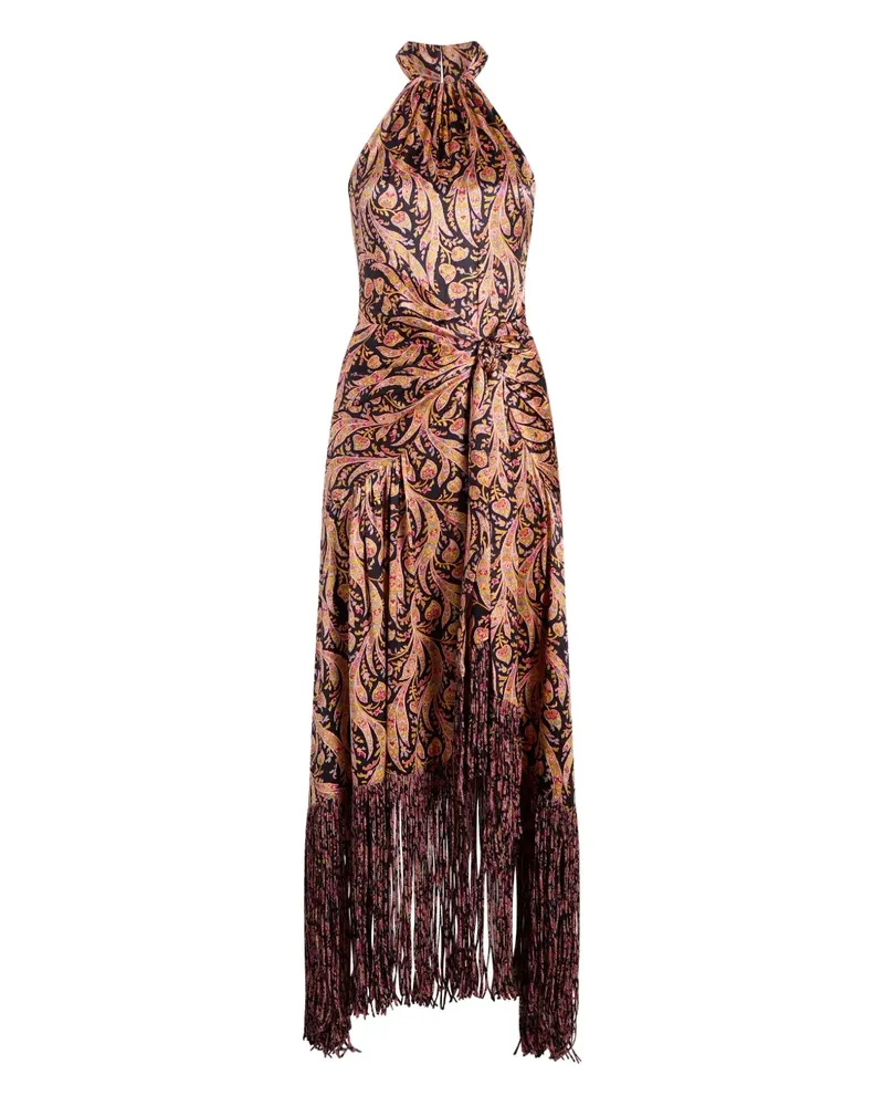 Cinq à Sept Teresa Fransenkleid mit Paisley-Print - Rosa Rosa