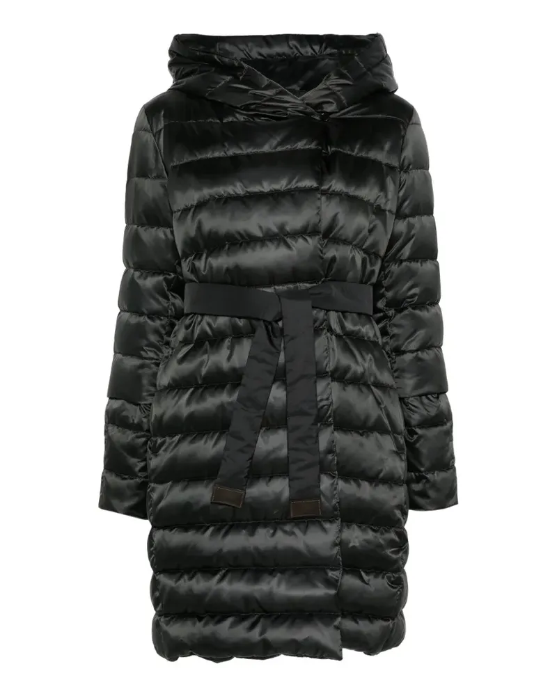Max Mara Wendbare Daunenjacke aus wasserabweisendem Satin in Schwarz Schwarz