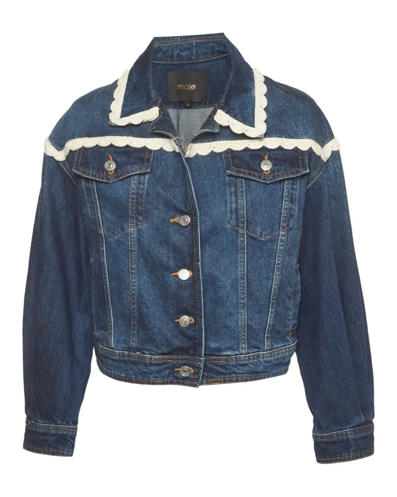 Maje crochet-trim denim jacket - Blau Blau