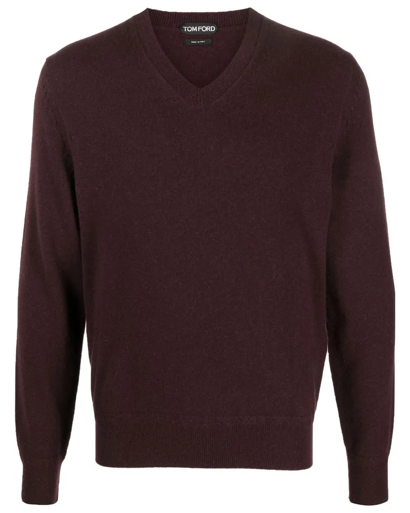 Tom Ford Kaschmirpullover mit V-Ausschnitt - Rot Rot