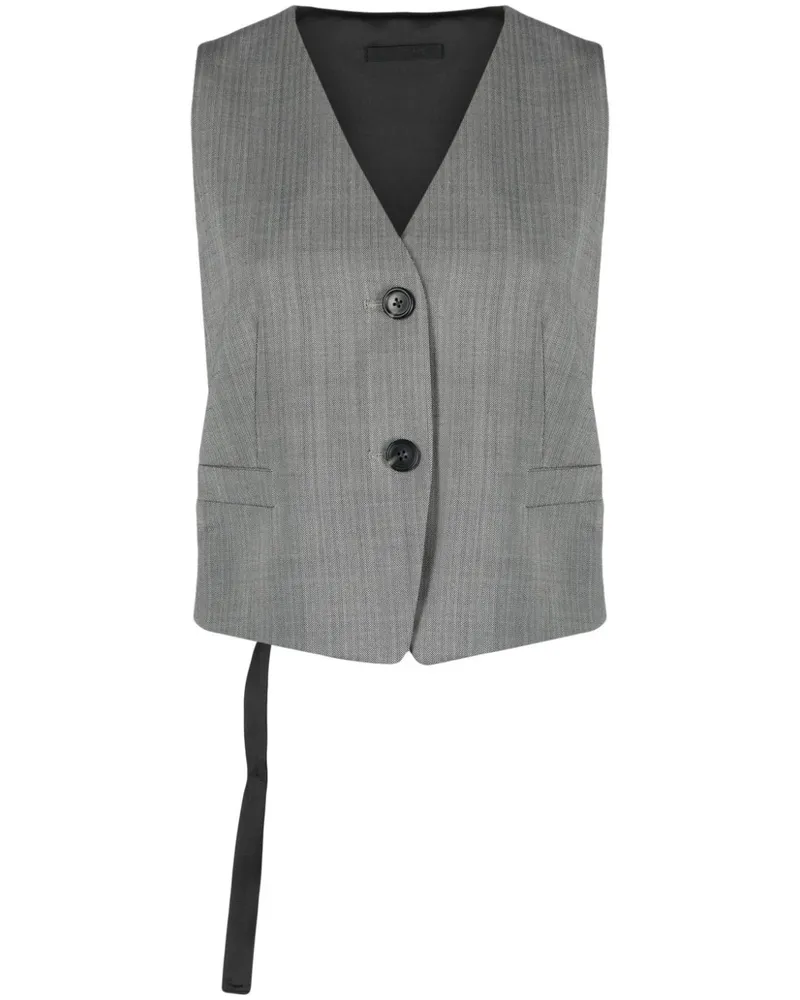 Helmut Lang Weste mit Cut-Outs - Schwarz Schwarz